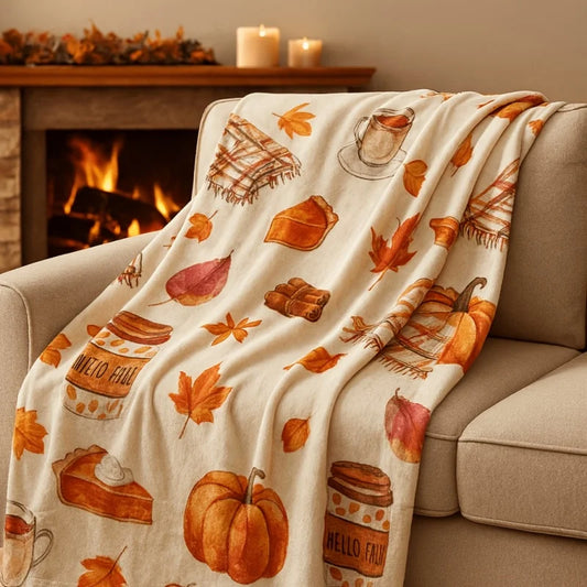 Watercolor Pumpkin Pie Throw