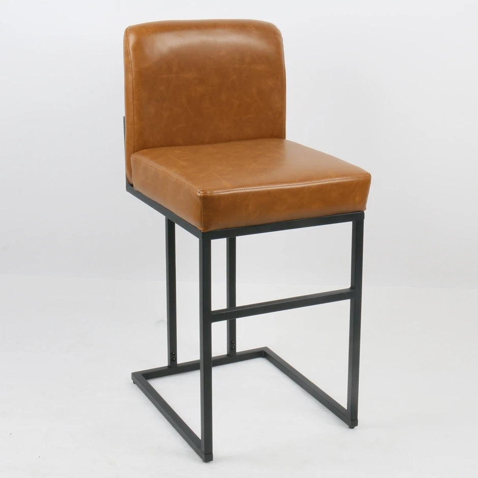 Faux Leather Counter Stools Set of 2
