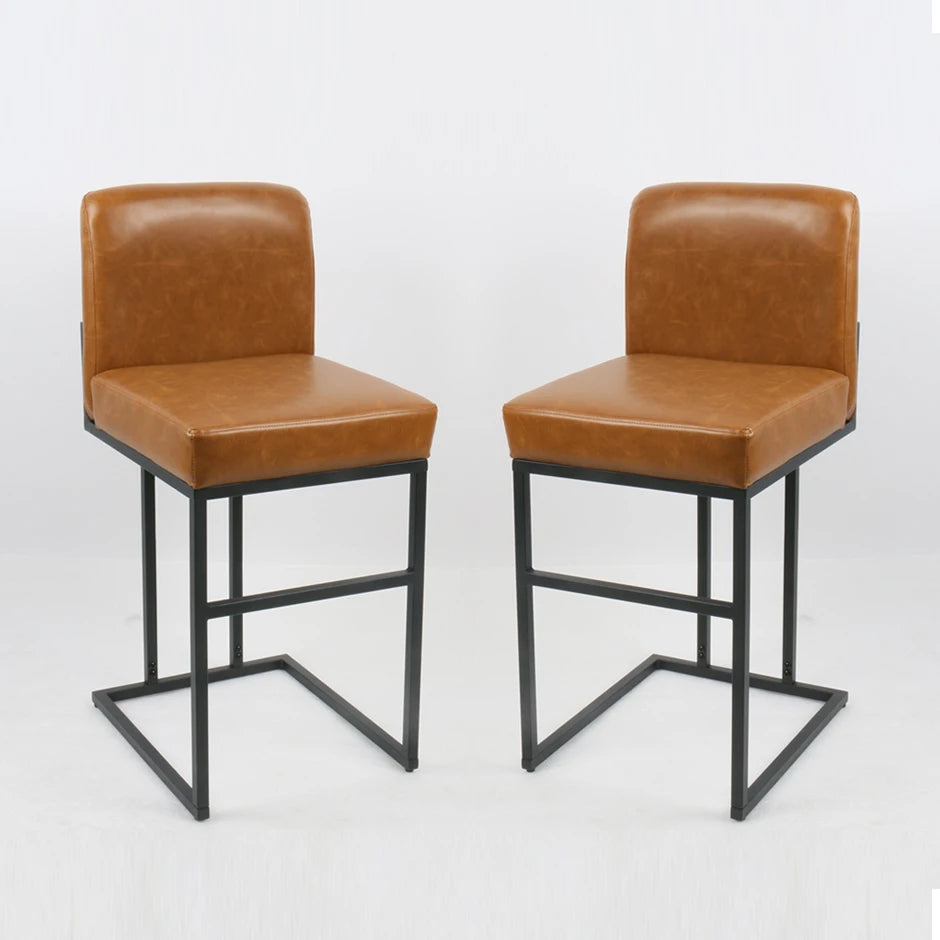 Faux Leather Counter Stools Set of 2