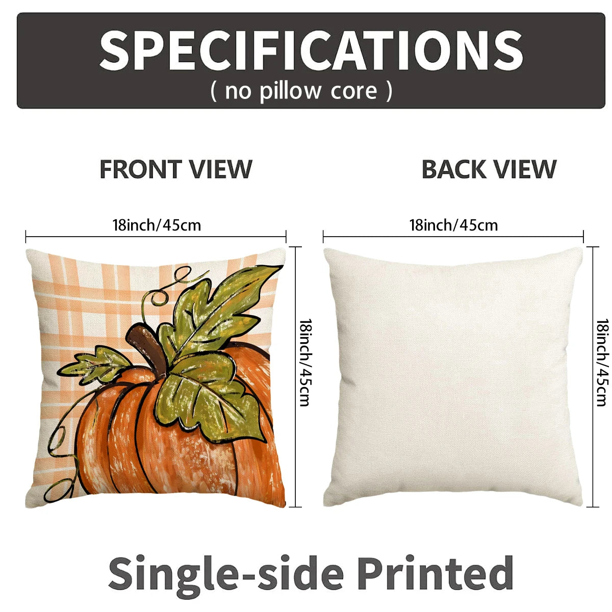 Pumpkin Stripe Pillow Cover Set
