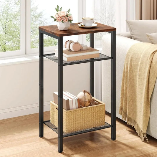 Rustic Metal Frame Side Table