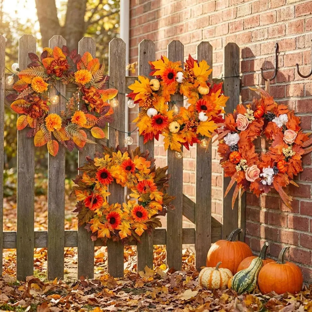 Rustic Sunflower Pumpkin Wreath