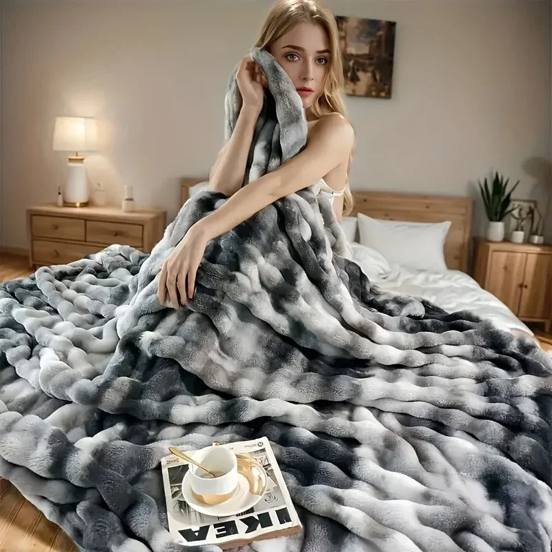 Cozy Faux Rabbit Fleece Blanket