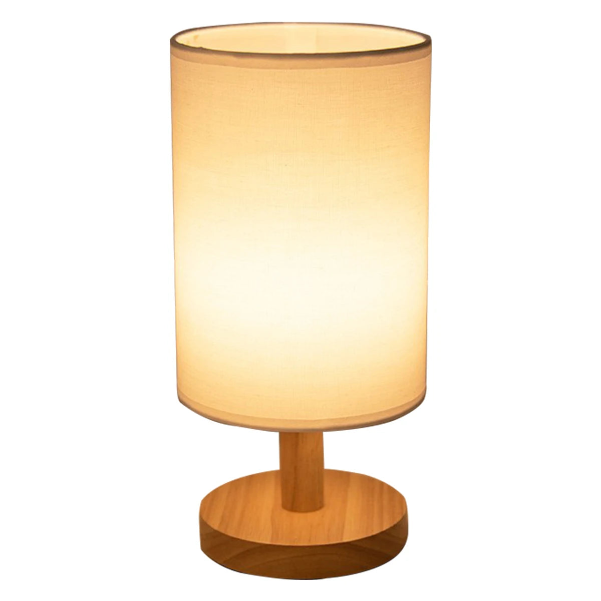 Cylinder Shade Wooden Desk Lamp