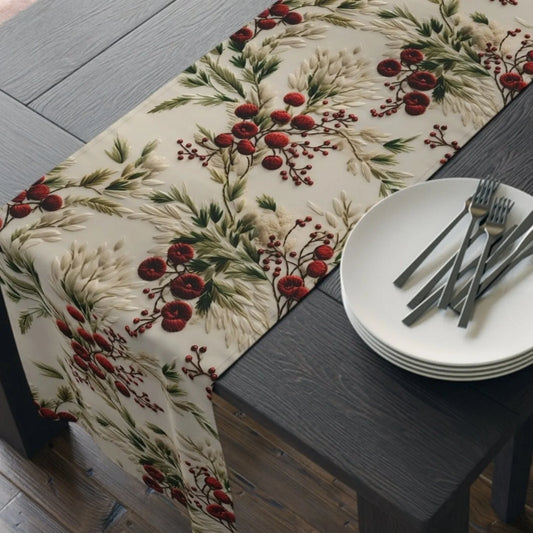 Floral Winter Table Runner
