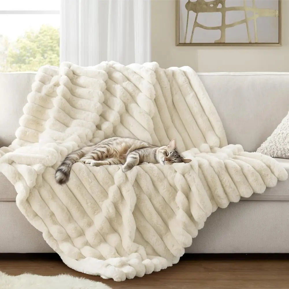 Plush Spandex Striped Blanket