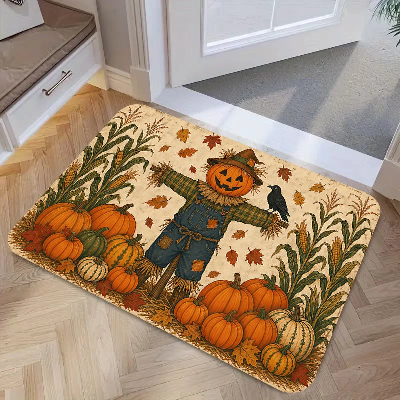 Orange Maple Leaf Farmhouse Rug