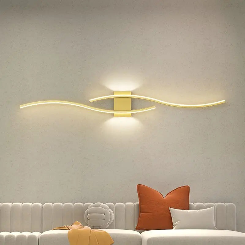 Black Gold Strip Wall Lamp