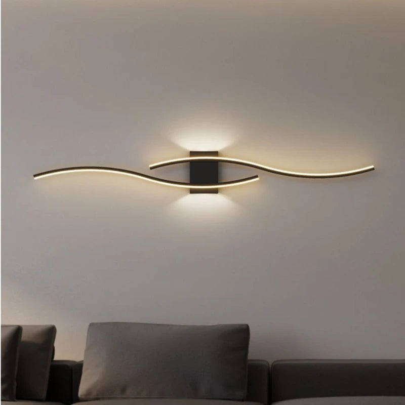 Black Gold Strip Wall Lamp