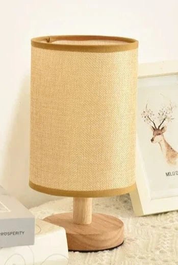 Cylinder Shade Wooden Desk Lamp