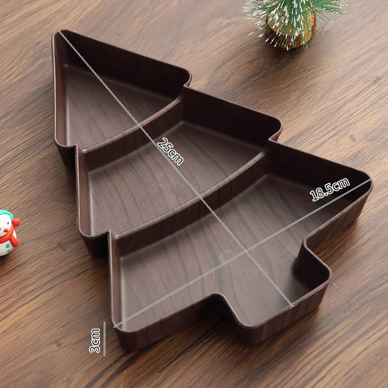 Faux Wood Tree Snack Tray