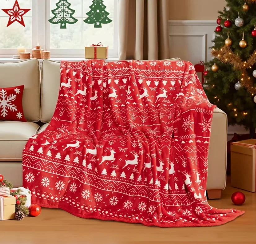 Whimsical Holiday Scene Blanket