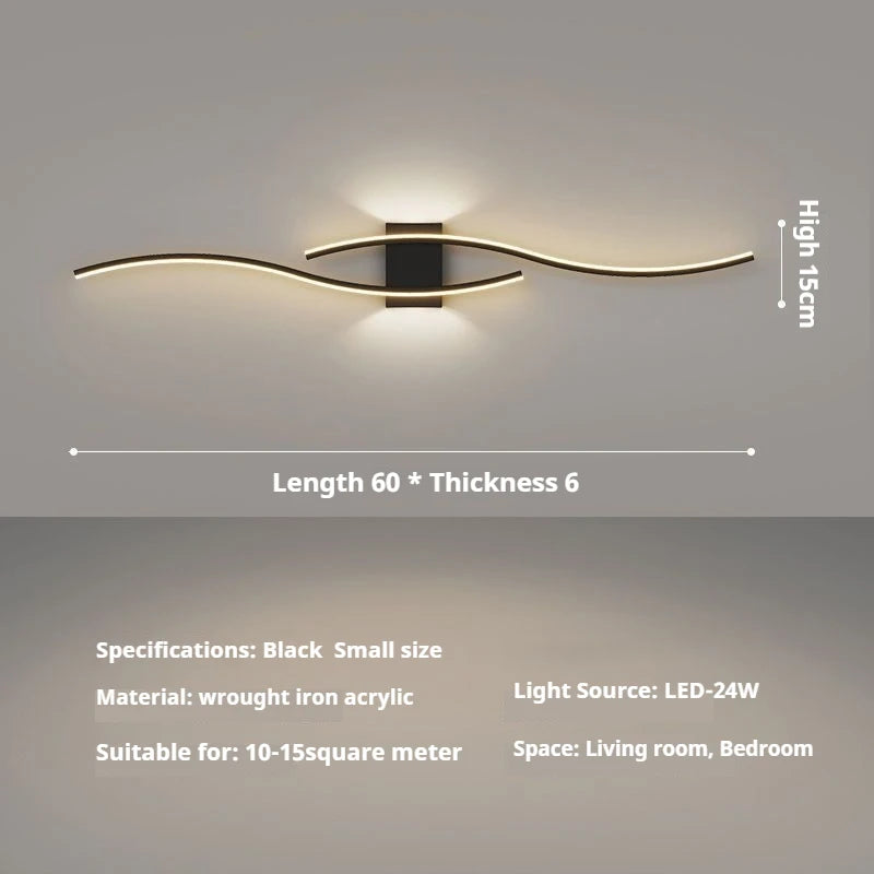 Black Gold Strip Wall Lamp