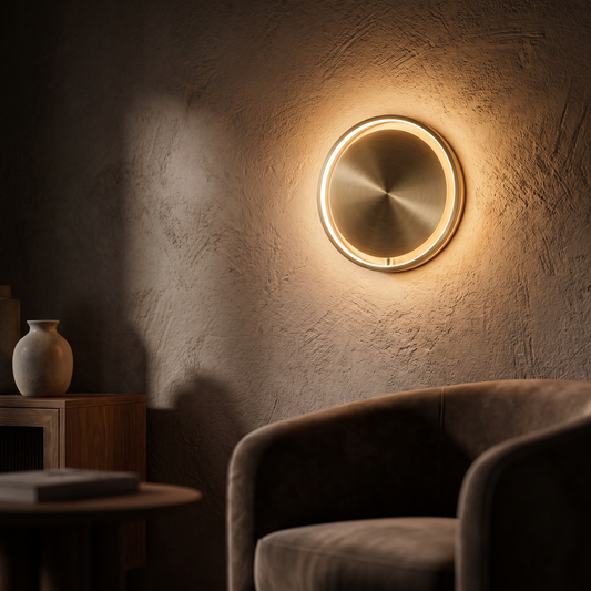 Nordic luxury LED wall lamp on a feature wall