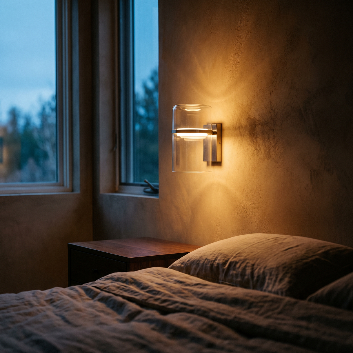 Glass Nordic LED bedside wall lamp