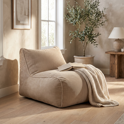 Corduroy memory foam bean bag lounge chair