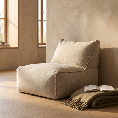 Oversized bean bag chair with back support