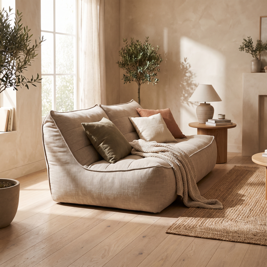 Fabric bean bag sofa recliner
