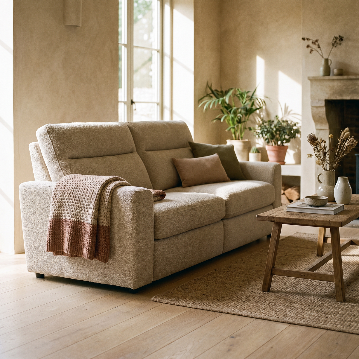 Fabric double lounge recliner sofa