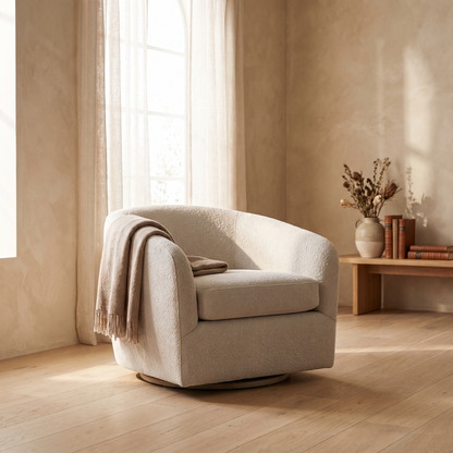 Upholstered swivel leisure chair
