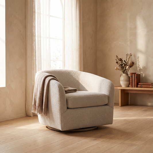 Upholstered swivel leisure chair
