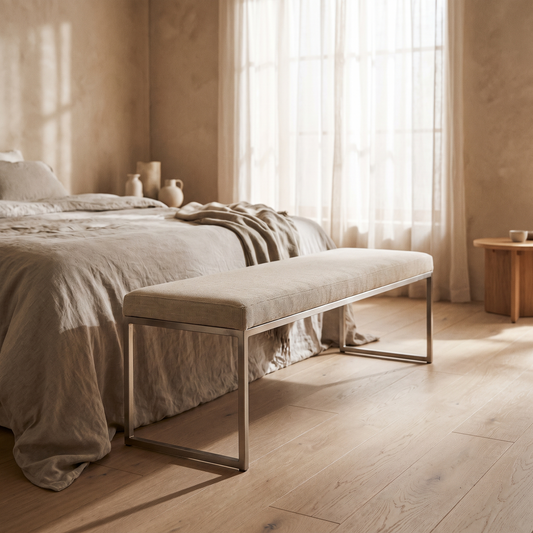 Minimalist upholstered bed bench