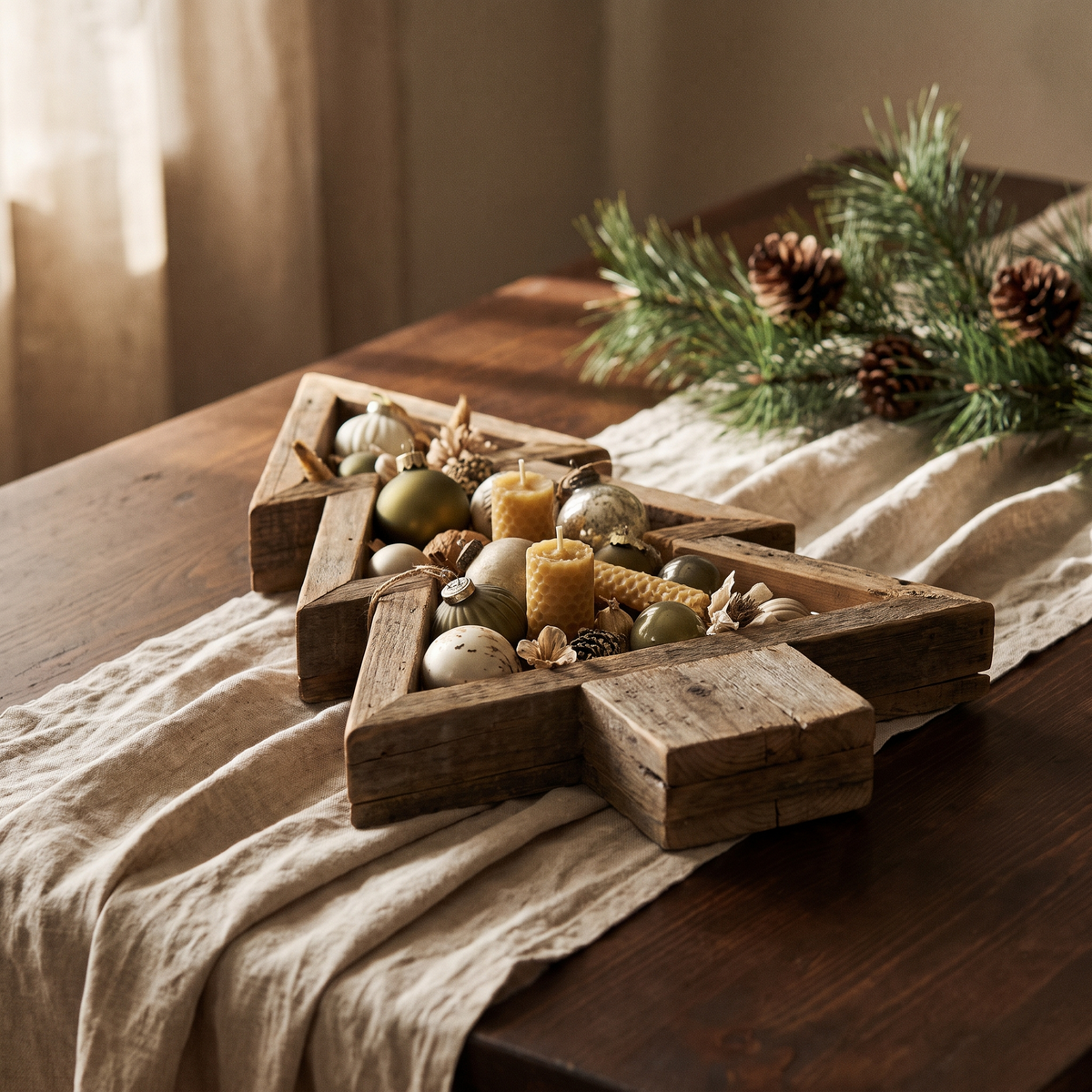 Christmas tree shaped decorative wooden pallet