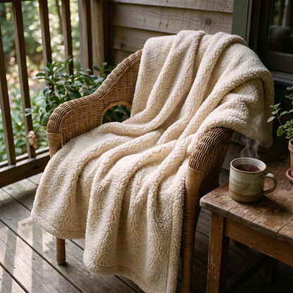 Milk Fleece Weighted Winter Blanket lifestyle