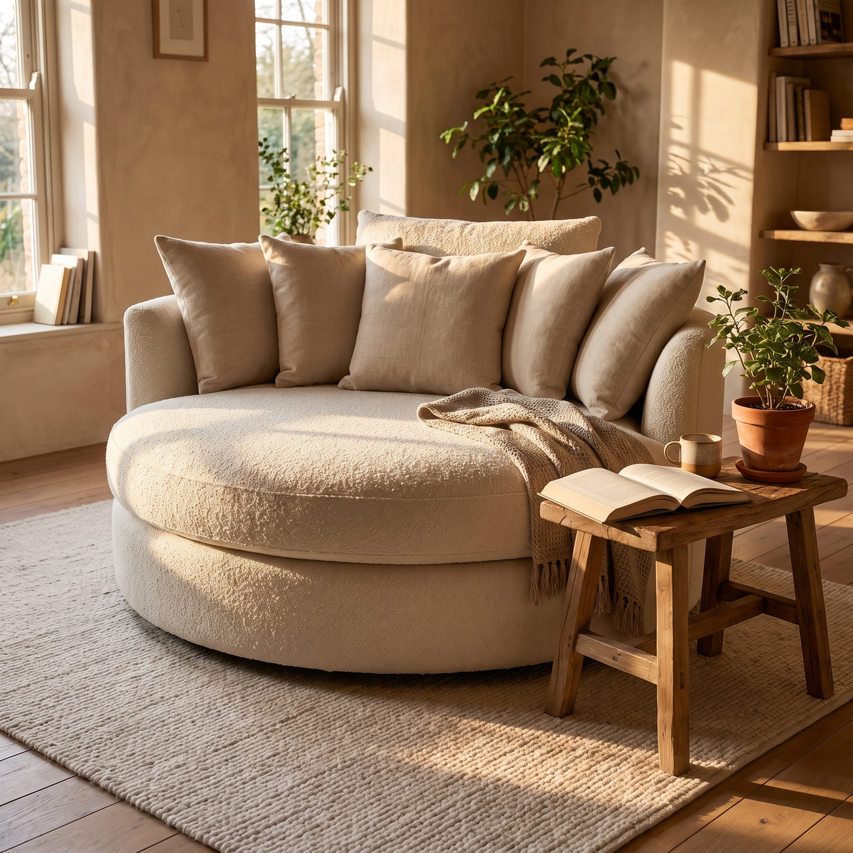 Round Cloud Chaise Lounge Sofa lifestyle