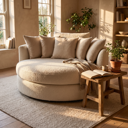 Round Cloud Chaise Lounge Sofa lifestyle
