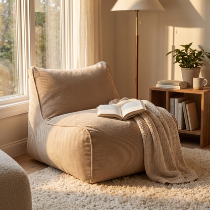 Memory Foam Corduroy Bean Bag Chair lifestyle