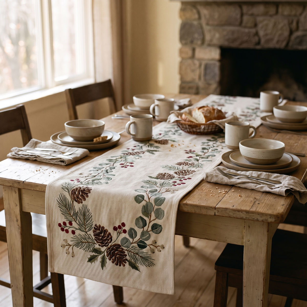 Botanical Christmas Table Runner lifestyle
