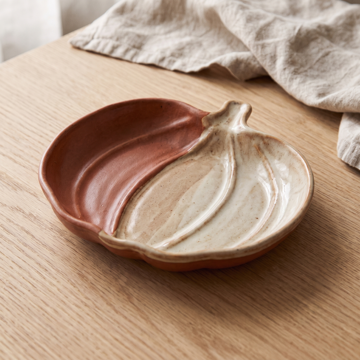 Ceramic Pumpkin Serving Plate lifestyle
