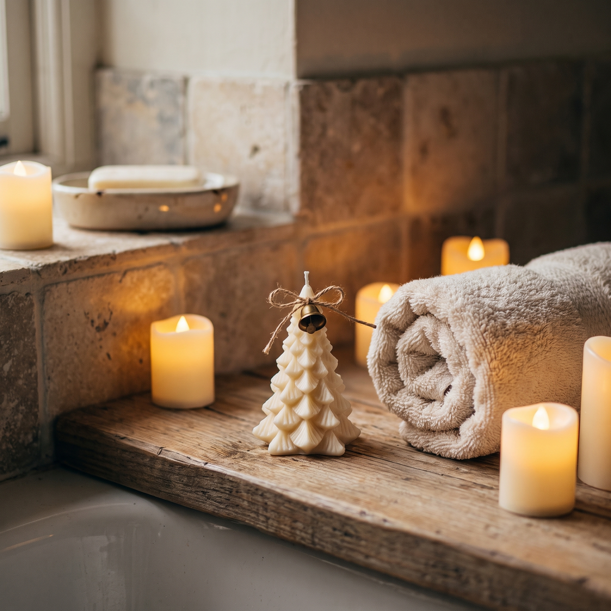 Christmas Tree Soy Wax Candle lifestyle