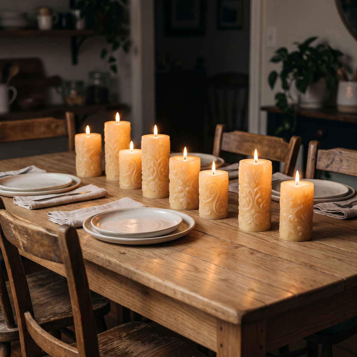 Embossed LED Flickering Candles lifestyle