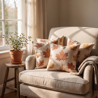 Maple Leaf Cushion Covers Set of 4 lifestyle