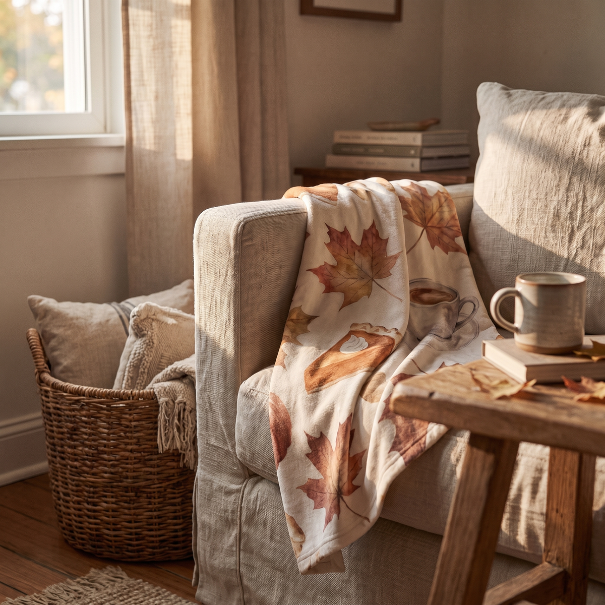 Watercolour Harvest Throw Blanket lifestyle