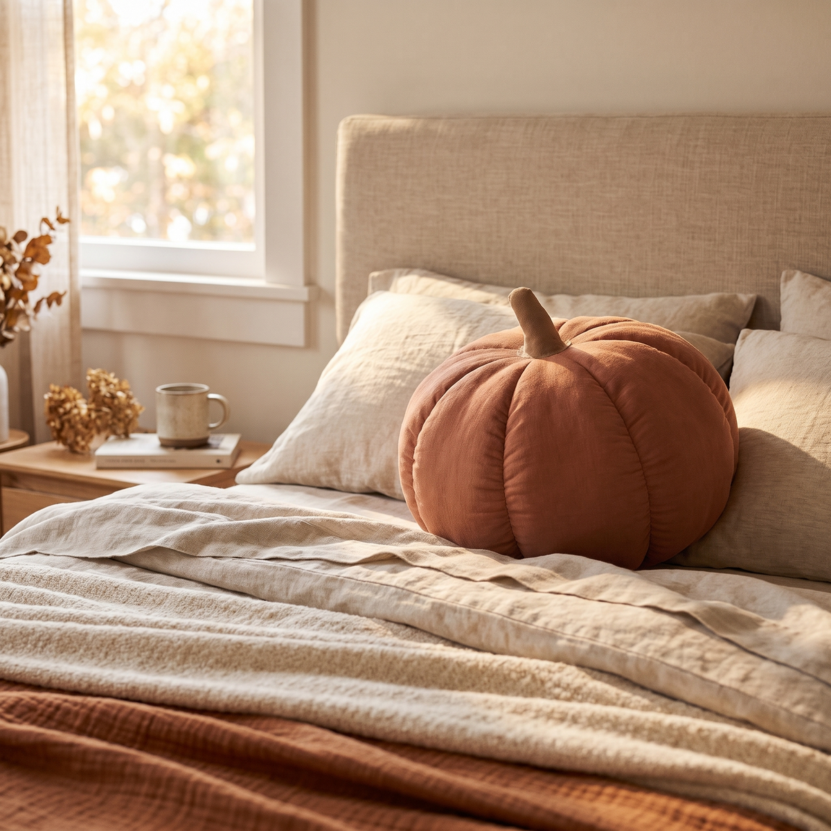 Soft Cotton Pumpkin Cushion lifestyle
