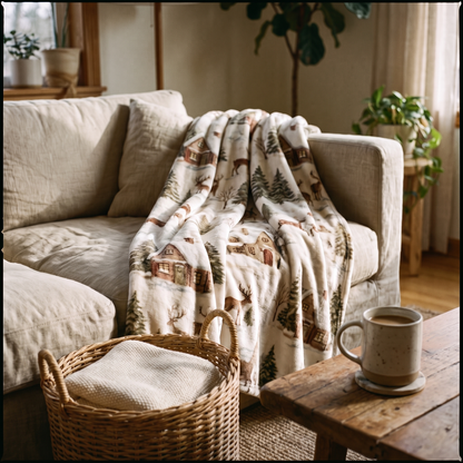 Holiday Scene Ultra Soft Throw lifestyle