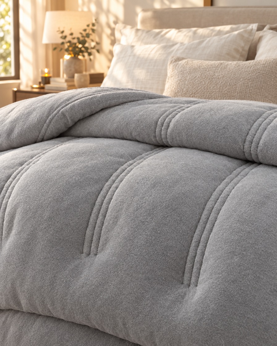 Lamb Cashmere Weighted Blanket quilted texture close-up