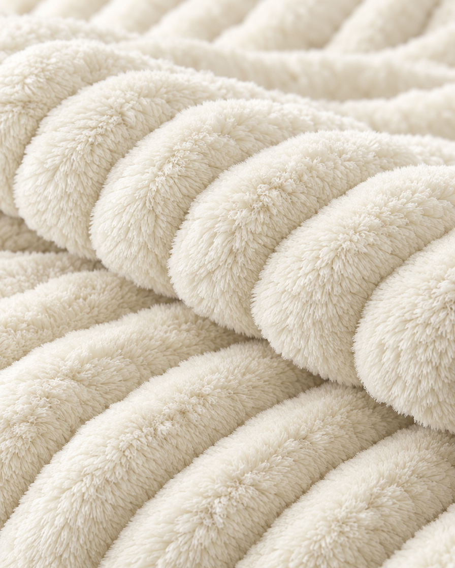 Plush Spandex Striped Blanket close-up texture