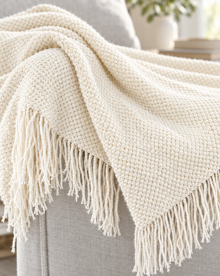 Cooling Summer Throw Blanket close-up weave