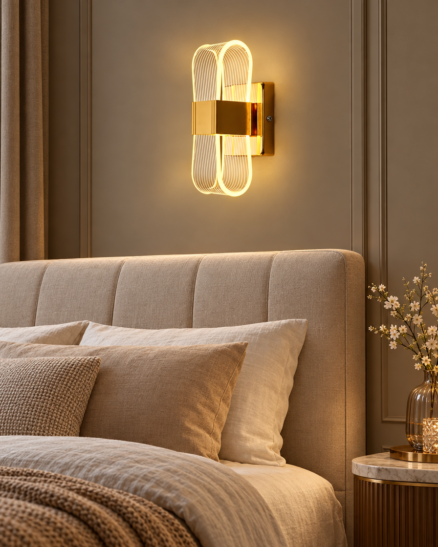 Nordic Background LED Wall Lamp above a bed