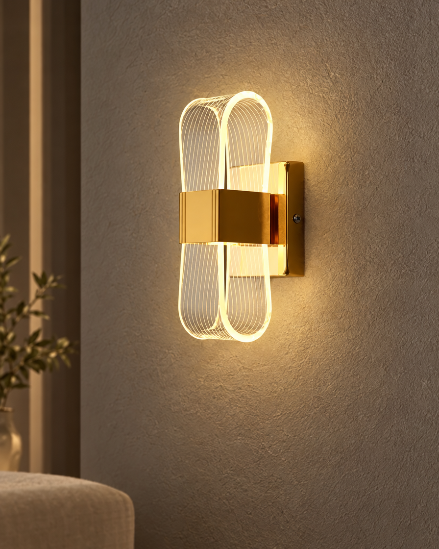 Nordic Background LED Wall Lamp close-up glow