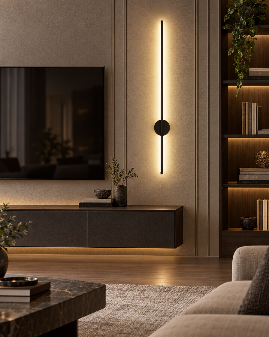 TV Wall Background LED Light behind a TV unit