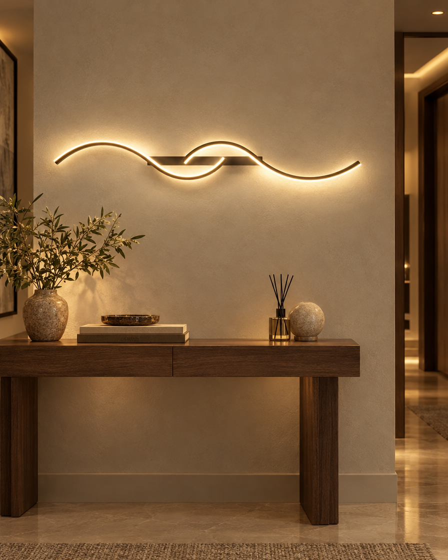 LED Wall Sconce Luster Lamp in a hallway