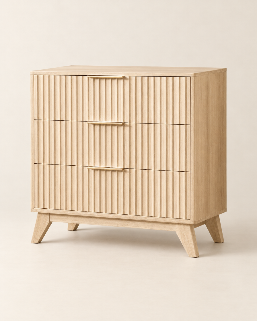 Mid-Century Oak Nightstand studio shot