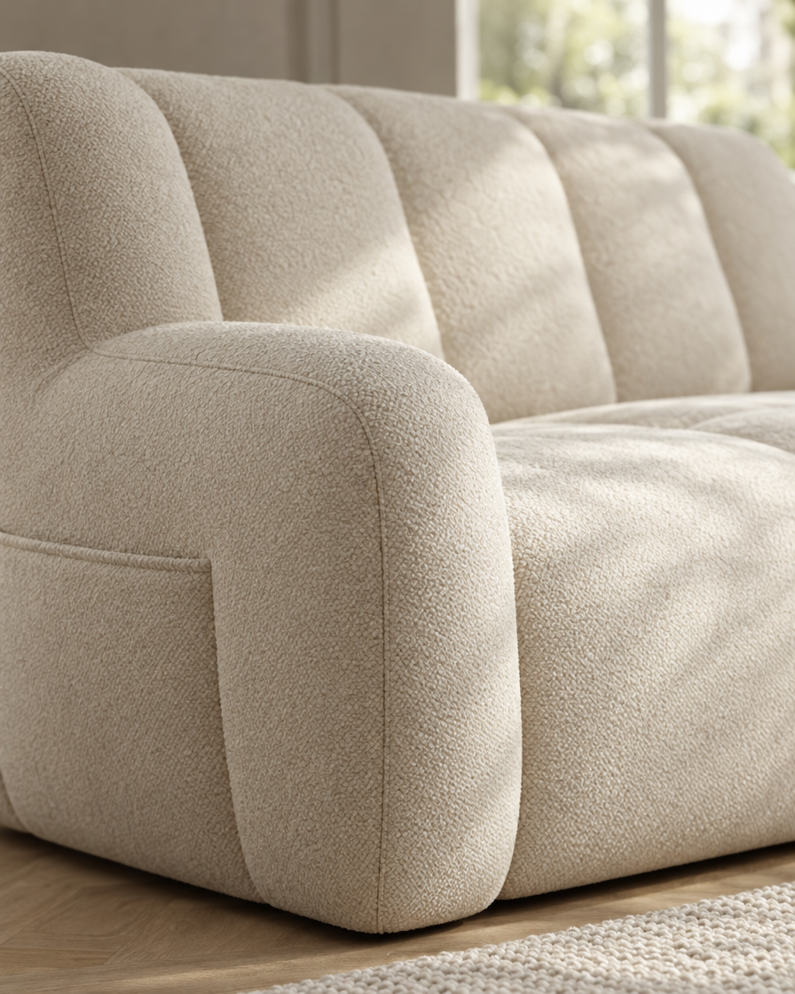 Fabric Bean Bag Recliner Sofa close-up upholstery