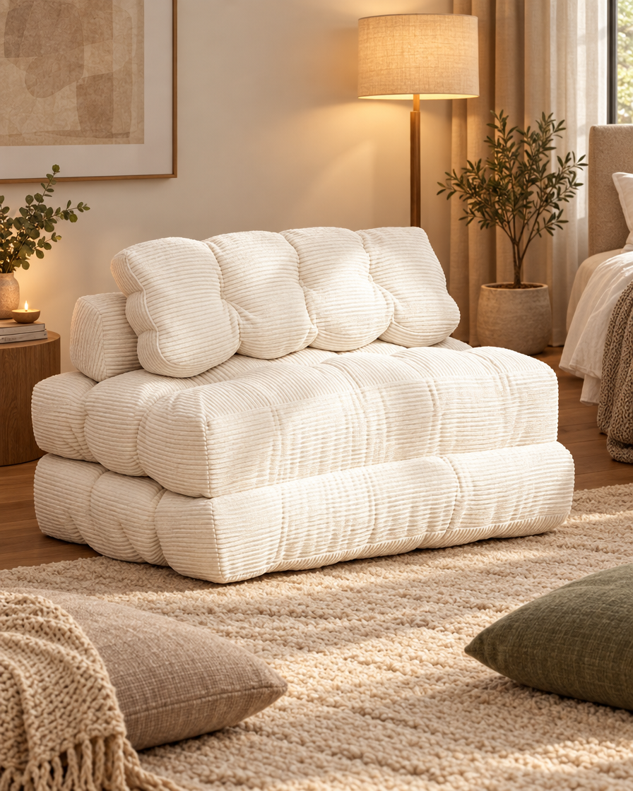Convertible Folding Floor Sofa in a lounge corner