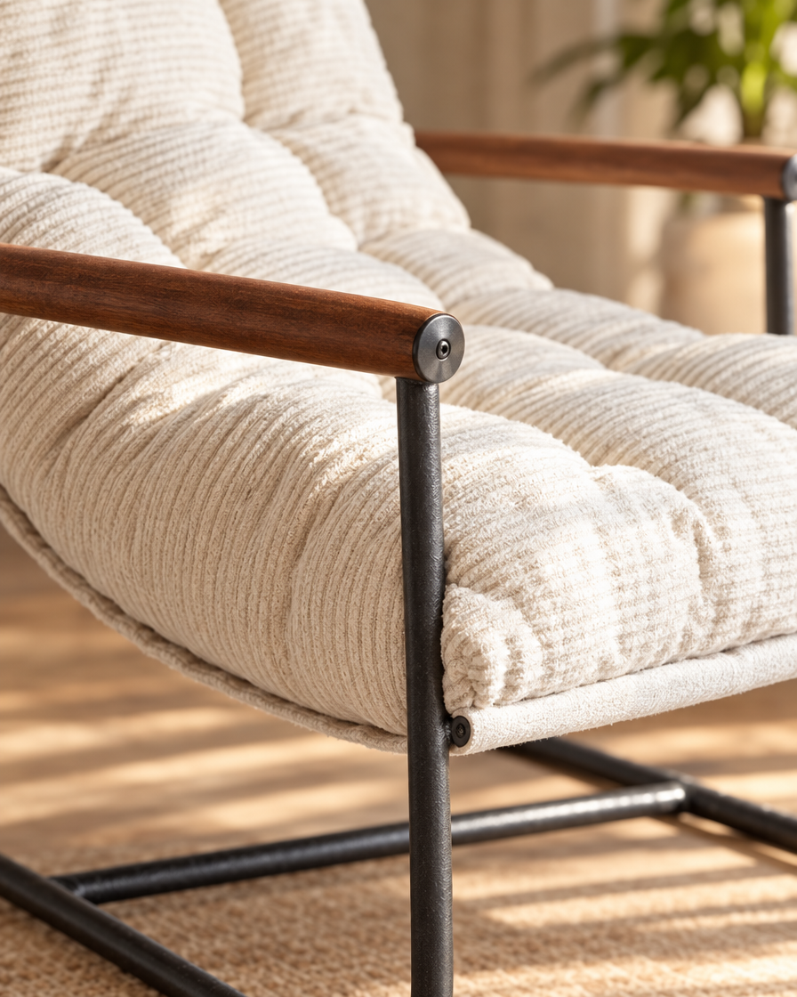 Metal Frame Accent Chair close-up detail